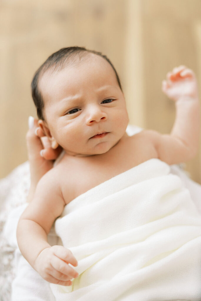Natural close up portrait of a newborn baby in Santa Clarita